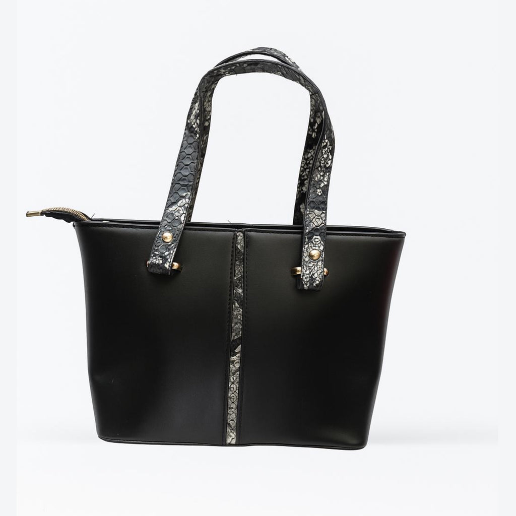 Yılan Desenli Siyah Omuz Çantası