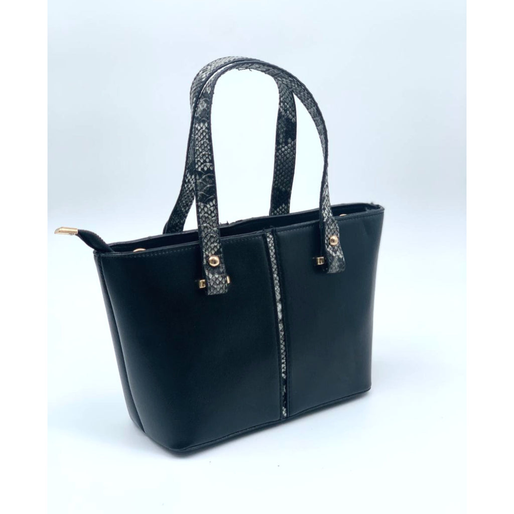 Yılan Desenli Siyah Omuz Çantası