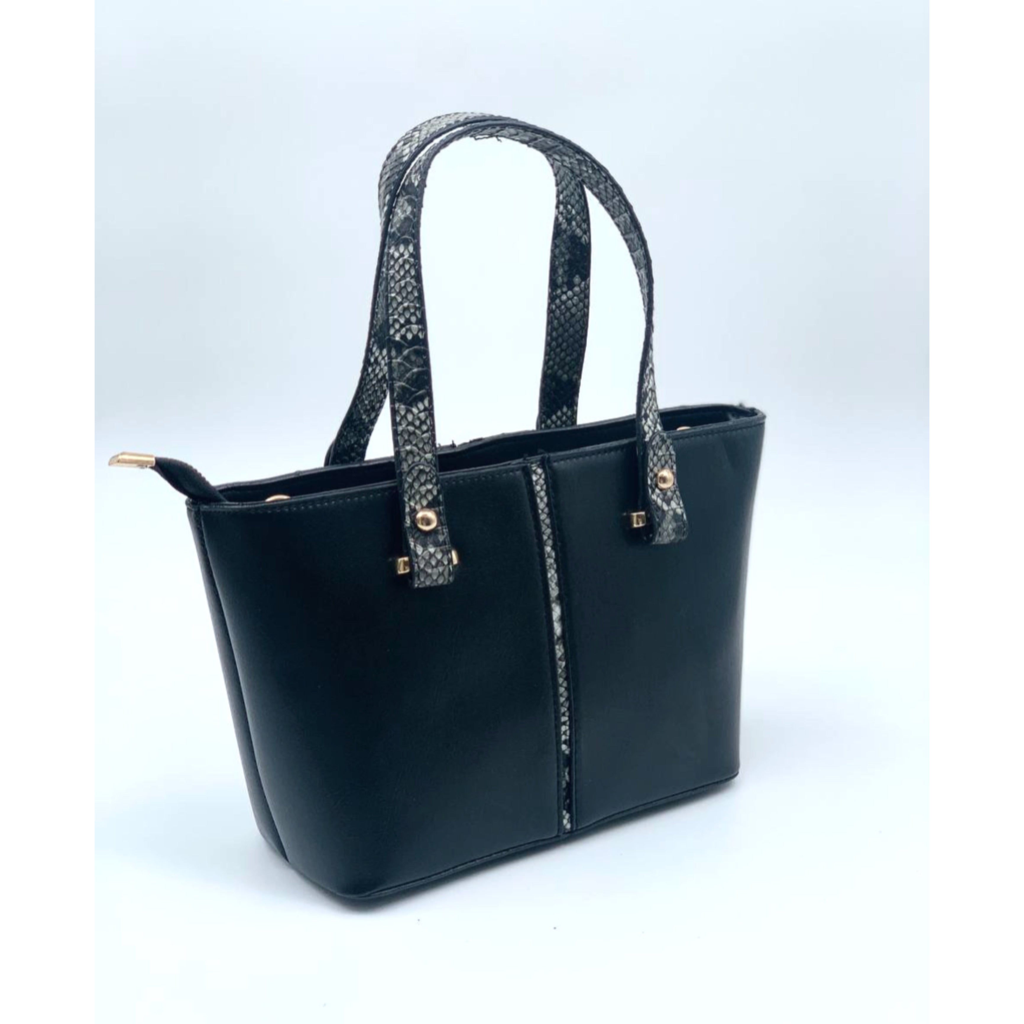 Yılan Desenli Siyah Omuz Çantası